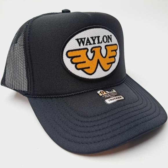 Outlaw Waylon Jennings Foam Trucker Mesh Snapback Cap Hat Embroidered Patch Retr - Picture 3 of 4
